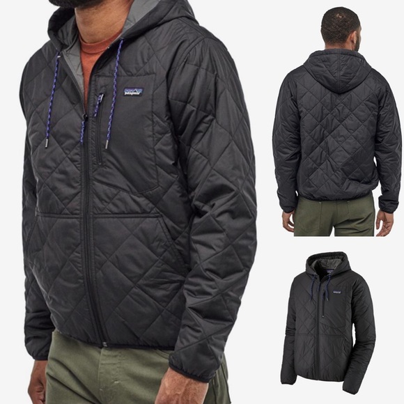 patagonia diamond quilted bomber hooded jacket